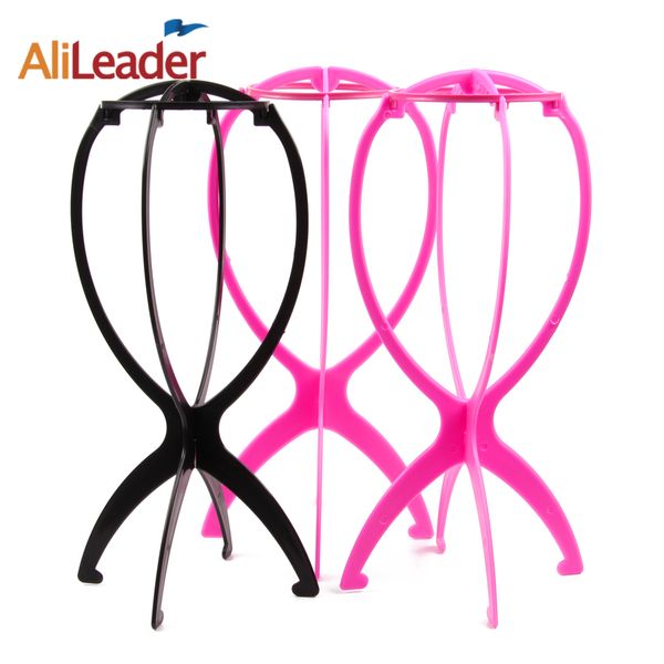 

wholesale 50pcs/lot portable folding plastic wig holders for styling wig stable durable stand hair hat holder display tools