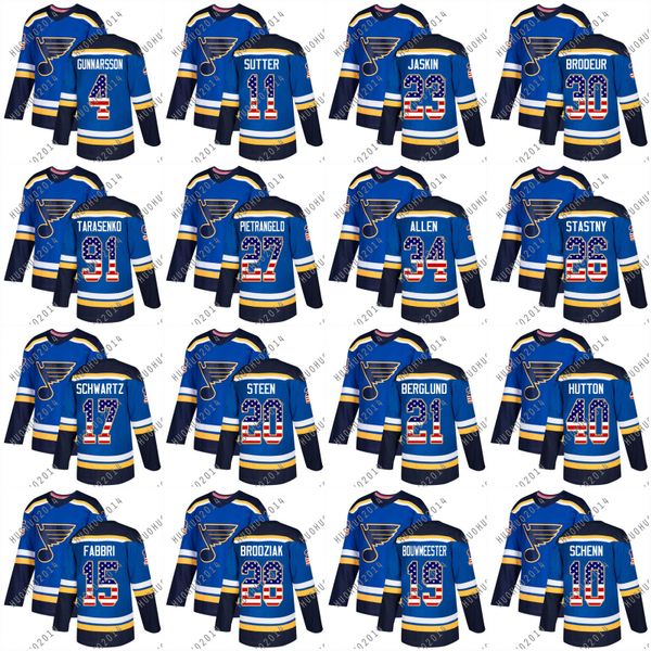 

Youth 2018 USA Flag St. Louis Blues Vladimir Tarasenko Brayden Schenn Pietrangelo Allen Berglund Steen Schwartz Hutton Hockey Jerseys