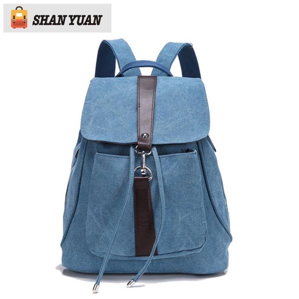 

2017 vintage casual women daily backpacks canvas bag student schoolbag drawstring bag travel backpack school bags for teenagers