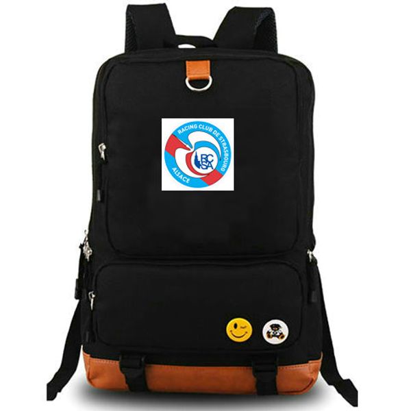 

rcsa backpack rc strasbourg alsace day pack football club school bag soccer packsack computer rucksack sport schoolbag outdoor daypack