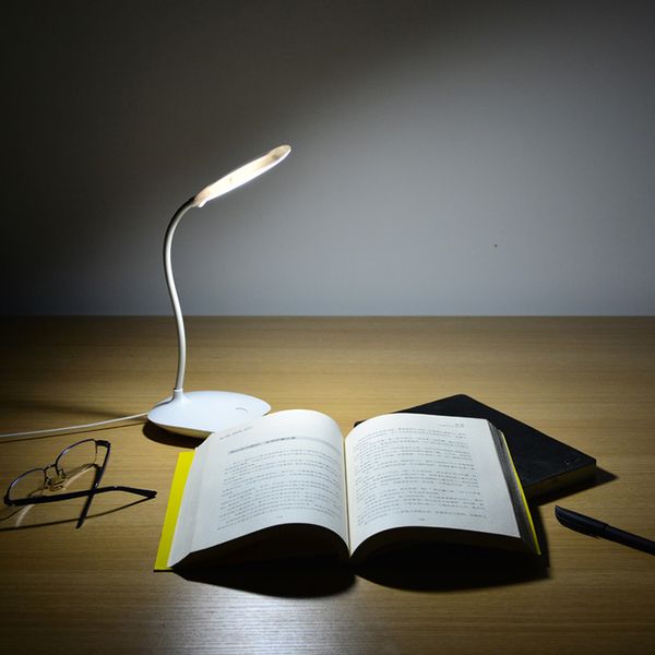 Мода Регулируемый USB Аккумуляторная Светодиодная Настольная Настольная Лампа Света с Клипным Сенсорным Выключателем Студенческая Лампа Рождественские огни