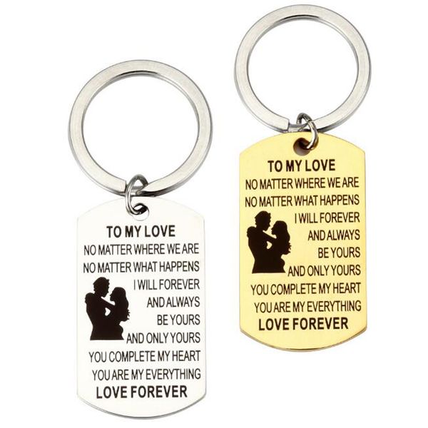 

fashion jewelry accessories valentine gifts key chain - to my love/i belong to you and you are my everything/love forever, Slivery;golden