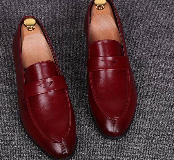 

send 2018 new style low-heel summer pointed end men's leather shoes, Black