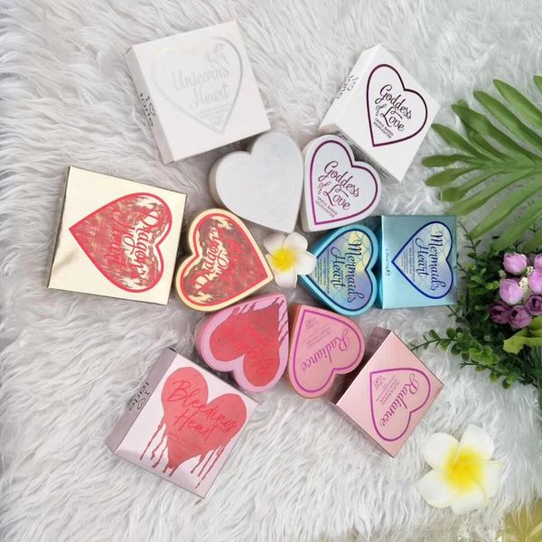 

Highlighter makeup love 6 color co metic face make up palette rainbow multicolor revolution heart blu hing heart blu her bronzer dhl