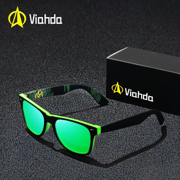 

viahda square vintage polarized sunglasses male sunglasses fashion brand uv400 driving eyewear oculos, White;black