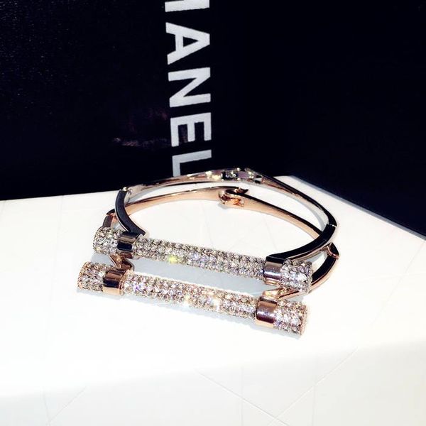 

Fashion European simple and luxury diamond-studded bracelet silver rose gold color bracelet Free Shipping!!