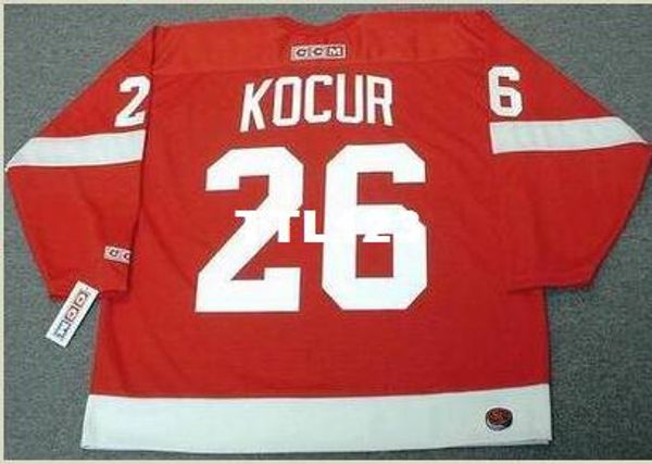 

мужчины # 26 joey коцур detroit red wings 1989 ccm hockey away джерси или заказ любое имя или номер ретро-джерси, Black;red