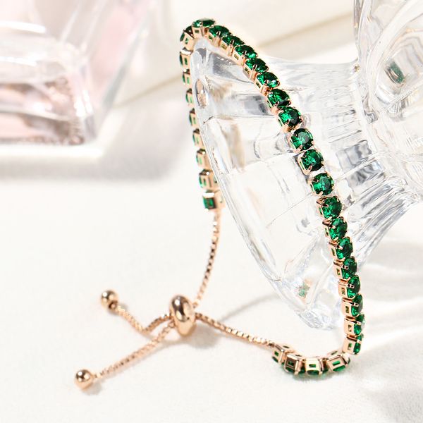 

crystal push pull bracelet ladies gold full diamond single row bracelet jewelry tennis chain bracelet support fba drop shipping h376f, Golden;silver