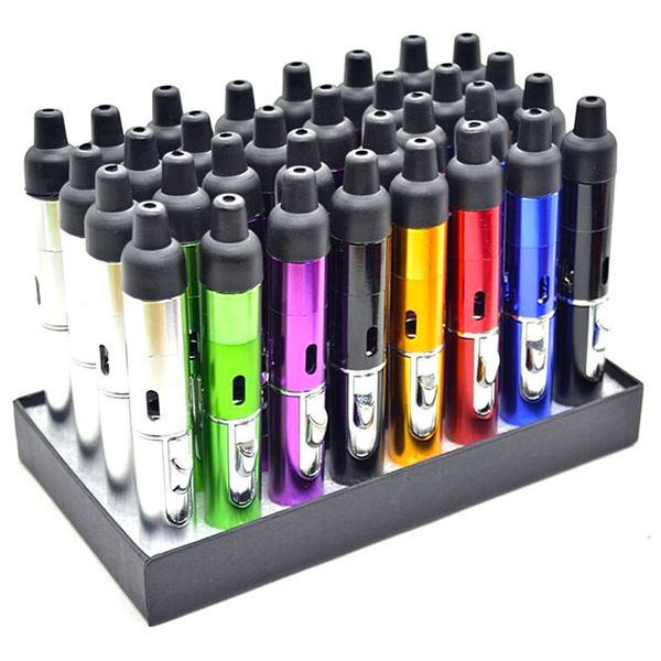 

Hottest Нажмите N Vape украдкой Toke Испаритель Pen Курение металлических труб для курящих сухой травы Испаритель табака Факел бутан