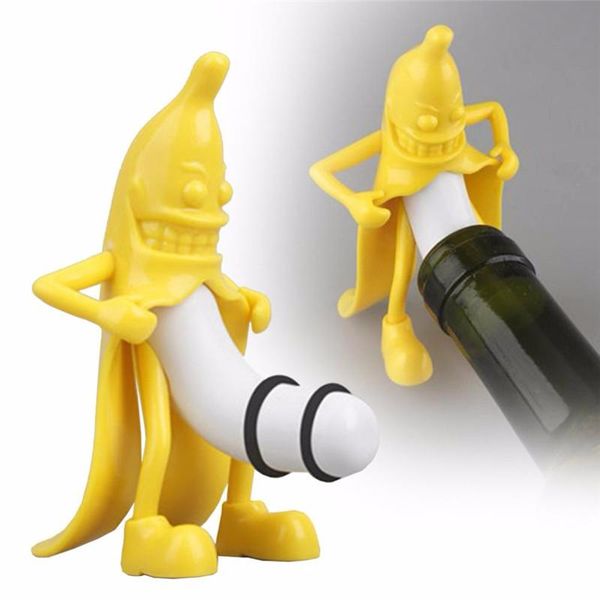 

new wine bottle ser sealed cute banana shape wine plug corks kitchen home party bar tools