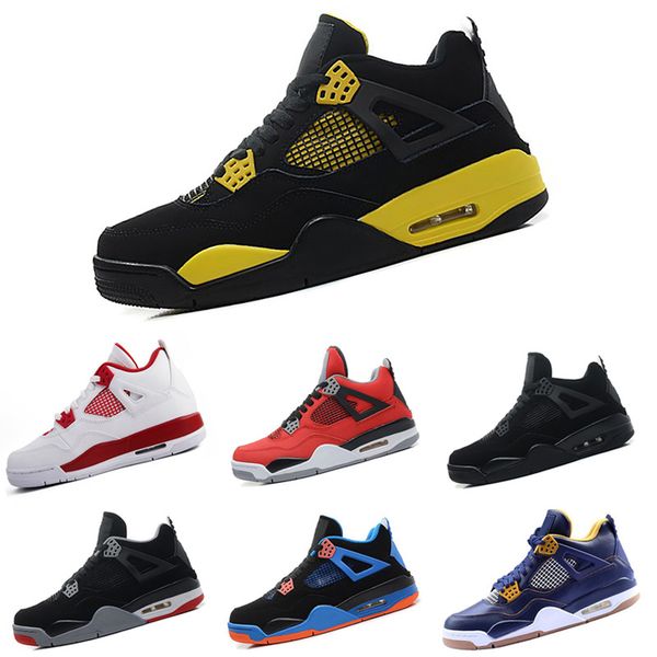 

men 4 4s basketball shoes military motosports blue alternate 89 pure money white cement royalty bred fire red black cat oreo sports sneakers