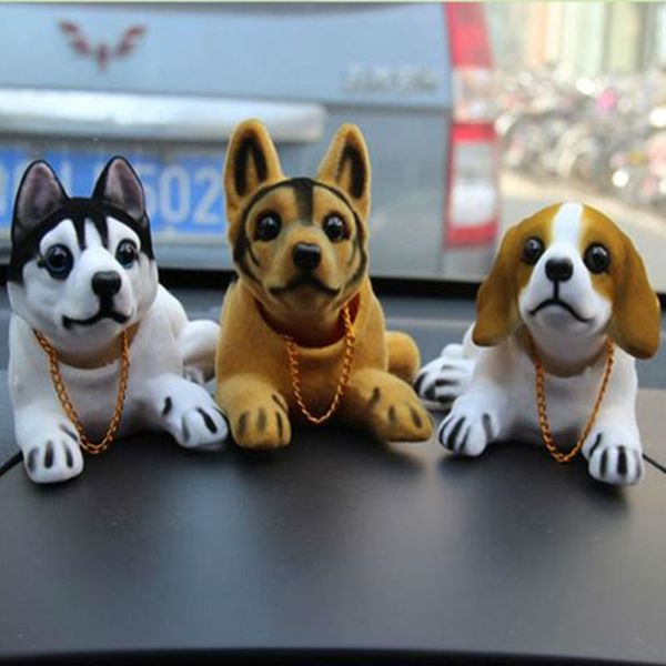 

cute dog doll shaking head nodding dog pets for car decoration ornament