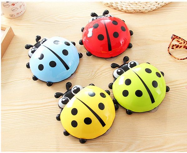 Ganci di aspirazione del portaspazzolino simpatico cartone animato coccinella / articoli per la casa / portaspazzolino / set da bagno spedizione gratuita