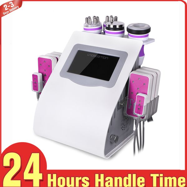 6in1 Unoisetion cavitação RF Multipolar Três Polar Bipolar Vacuum Lipo Laser emagrecimento máquina de beleza equipamentos Coxas Peso Salon Loss