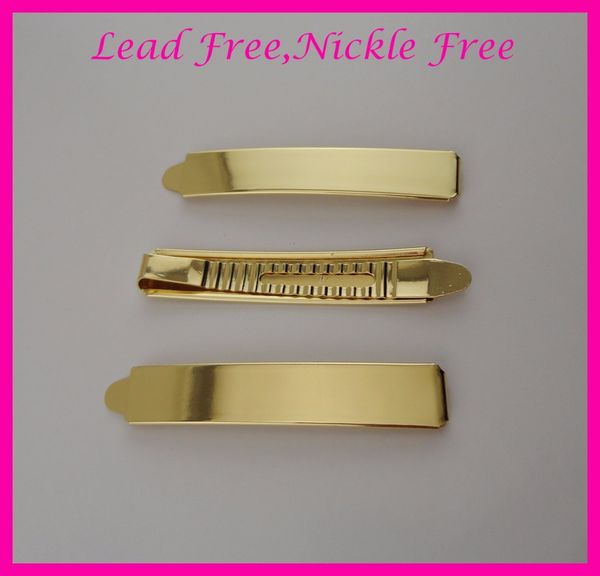 

10pcs 1.3cm*7.2cm 2.85" golden plain metal slide bobby pins at lead and nickle metal hair barrettes clips, Golden;silver