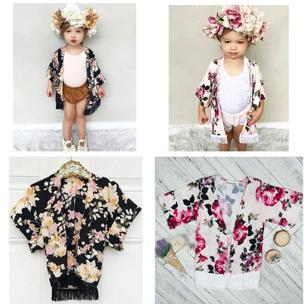 Moda neonata vestiti fiore nappa scialle cardigan top bambino bambini vestiti primavera estate autunno outwear cappotto bambino abbigliamento per ragazze