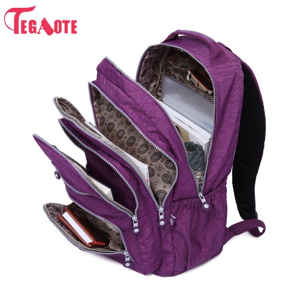 

tegaote school backpack for teenage girl feminina women backpacnylon waterproof casual lapbagpack female