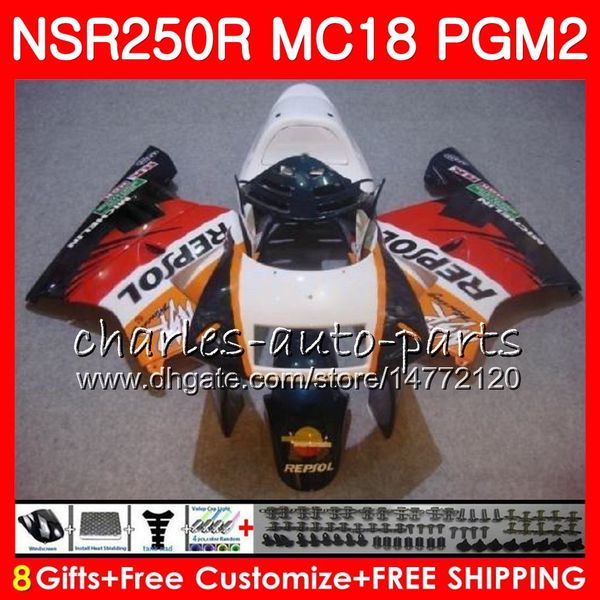 HONDA NSR 250 R MC18 Için PGM2 NSR 250R NS250 Repsol Sıcak NSR250R 88 89 78HM.33 MC16 NSR250 R RR NSR250RR 1988 1989 88 89 Fairings Kiti