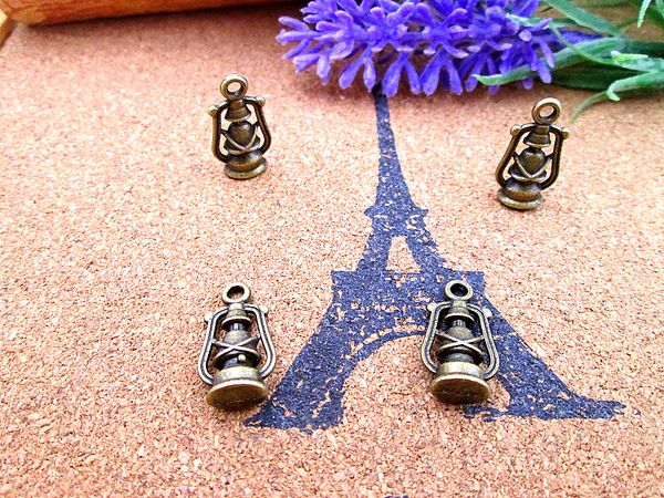 

60pcs-lantern charms antique bronze tone 3d great miniature detail 20*10mm, Bronze;silver