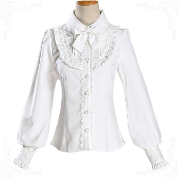 

winter gothic plus velvet thick warm shirt lolita slim temperament robe lolita victorienne shirt spot honeysuckle, Black;red