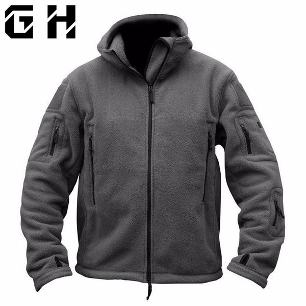 

tactical softshell fleece jacket hooded winter men us army polartec sportswear clothes warm coat casual jackets, Black;brown