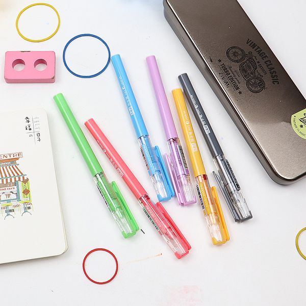 

2018new gel pen 7 colors ink 0.5mm high capacity neutral pen very good writing gel ink pens school office supplies