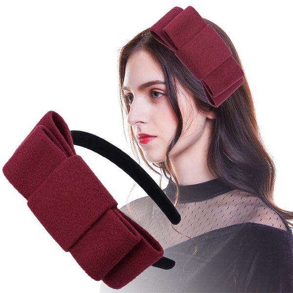 

haimeikang wide hairy bows hairband for women new two layer bowknot hair hoop cross knot hair bow ties headbands accessories
