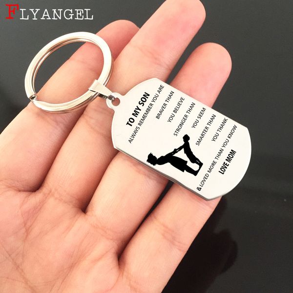 

silver gold jewelry for couples valentine family gift engraved to my daughter keyring thanksgiving day jewelry dog tag keychain