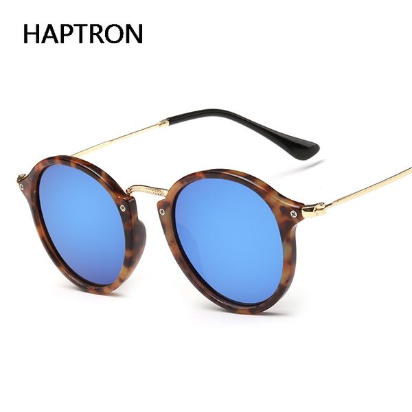 

haptron alloy retro round women sunglasses leopard goggle uv400 classic sun glasses for men, White;black