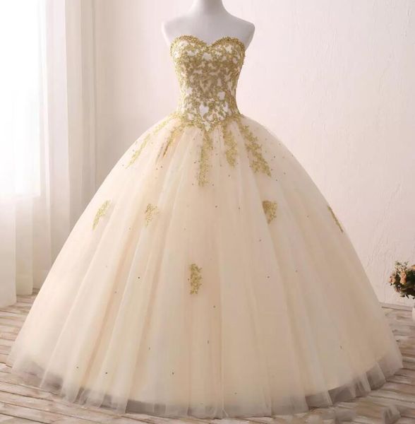 

2018 дешевые реальные изображения золото аппликация бальное платье quinceanera платья милая тюль длина пола сладкий 16 платья платье партии, Blue;red