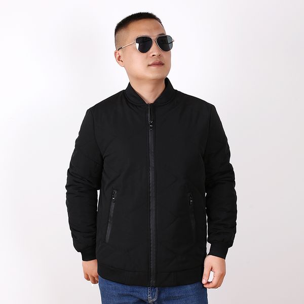 

2018 new 8xl 7xl 6xl 5xl plus size fashion stand collar male parka jacket mens solid thick jackets and coats man winter parkas, Black