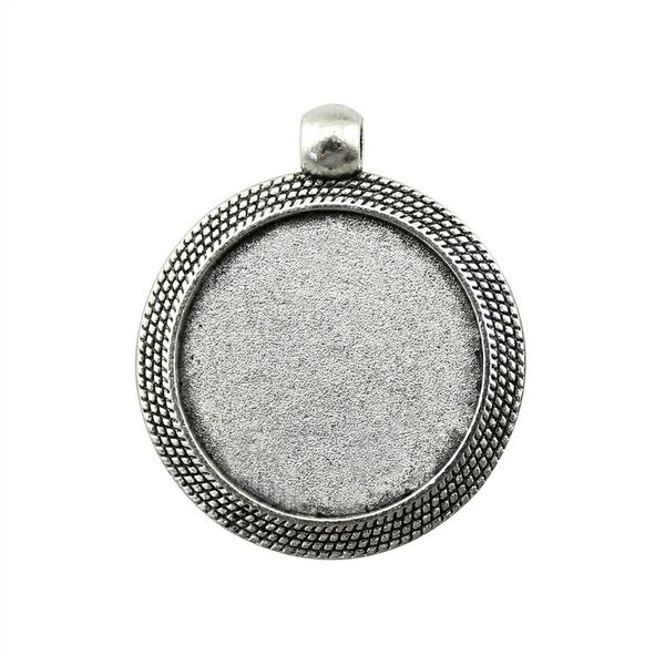 

10 шт. кабошон камея базовый лоток безель пустые поставки для ювелирных изделий простой перфорации боковой на внутренний размер 25 мм круглы, Slivery;crystal