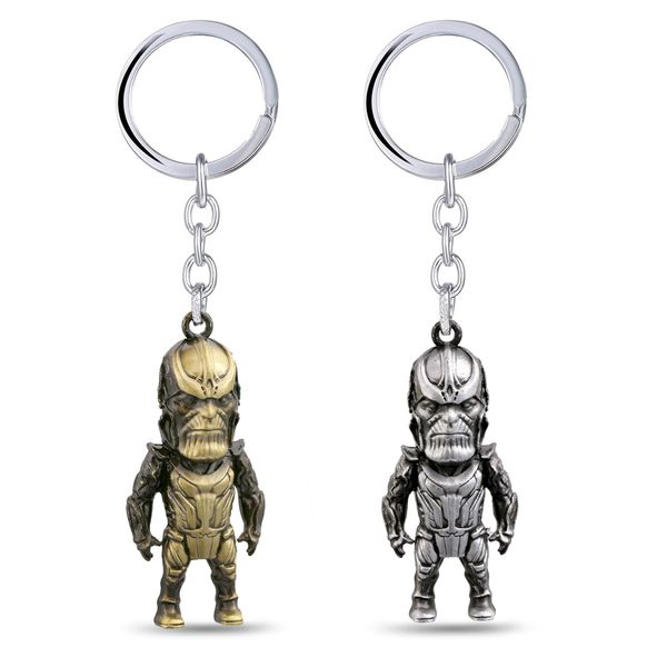 

the keychain thanos figure pendant antique metal key ring llaveros car key chain chaveiro men moive jewelry, Silver