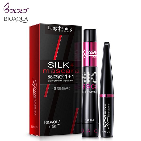 

bioaqua brand 2 in 1 false eyelashes + mascara 3d fiber makeup eyelashes lengthening mascara volume express maquiagem eyelash