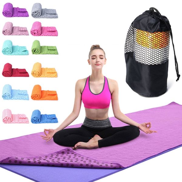 Serviette de Yoga Sport Fitness Exercice Voyage Couverture Tapis de yoga Couverture Antidérapant Pilates