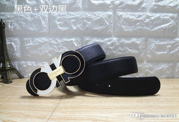 

New Fashion Men Business Belts Luxury Ceinture Smooth Gold Silver Buckle Genuine Leather Belts For Men Waist Belt Free Shipping