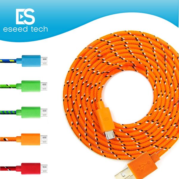 

For am ung note 8 8 micro u b cable high peed nylon braided cable charging ync data durable 3ft 6ft 10ft nylon woven cord for android