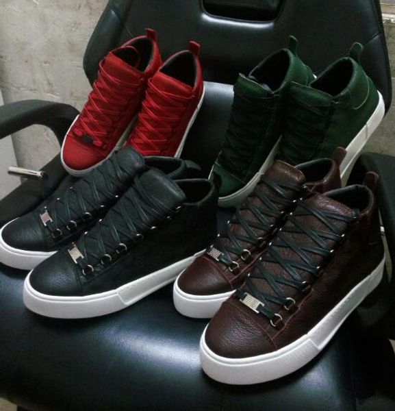 

Бренд Дизайнер Классический Человек Натуральная Кожа Arena Shoes Плоские Модные Роскошные Кроссовки Высокие Верхние Туфли на Шнуровке Кроссовки На Открытом Воздухе Размер 38-46