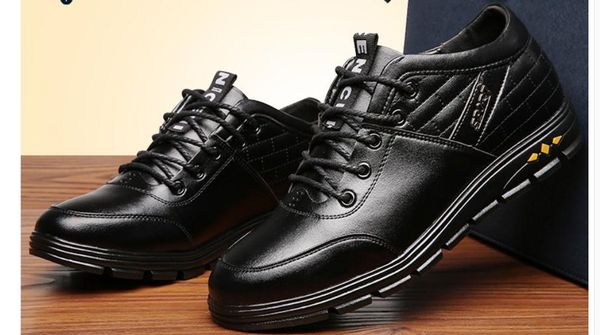 

send 2018 new style men's fashion leather shoes in spring and autumn @13, Black
