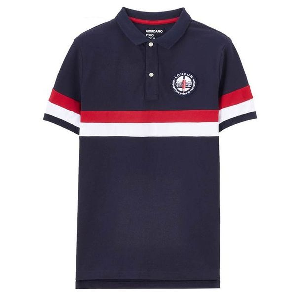 

embroidery polo shirt men polo jack blocking sleeves slim xl color camisa pattern short union homme men eijmm, Black