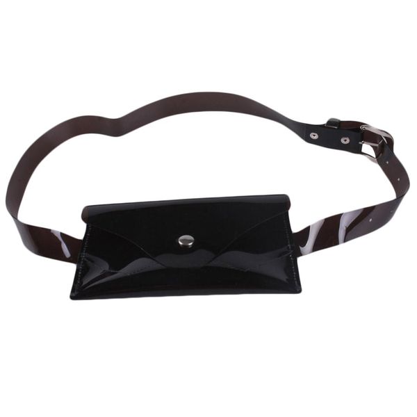 

emarald thin belt bag women casual fashion translucent dress coin key bag leather belt wallet fanny pack women waist