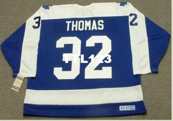 

mens #32 steve thomas toronto maple leafs 1986 ccm vintage hockey jersey or custom any name or number retro jersey, Black;red