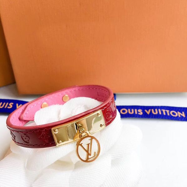 

Luxurious style 316L Titanium steel bangle brand name for women bracelet with colors genuine leather in 22.3cm length adjustable wedding jew