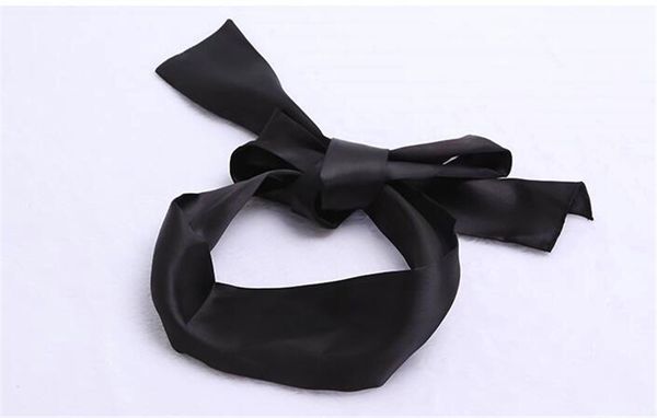 Nastro di raso nero Benda per gli occhi Maschera per gli occhi sexy Patch Bondage Masque Mask Sex Aid Party Fun Flirtare Giocattoli del sesso per donna Uomo Coppie