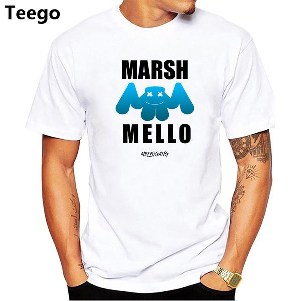 compre homens impressão dj marshmello shirt verão ocasional o