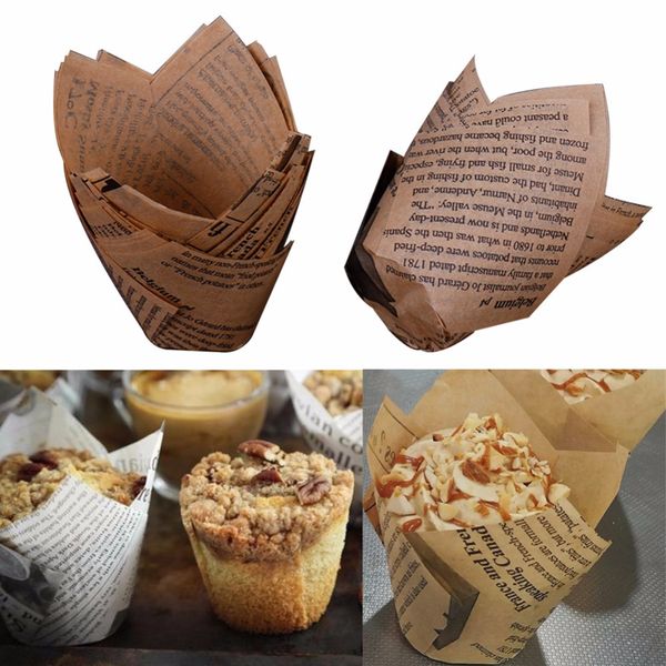 Acheter Créatif Journal Modèle Cupcake Tasses Maison Bricolage Pâtisserie Outil étanche à Lhuile Muffin Desserts Moules à Gâteaux Bakware Dropship De
