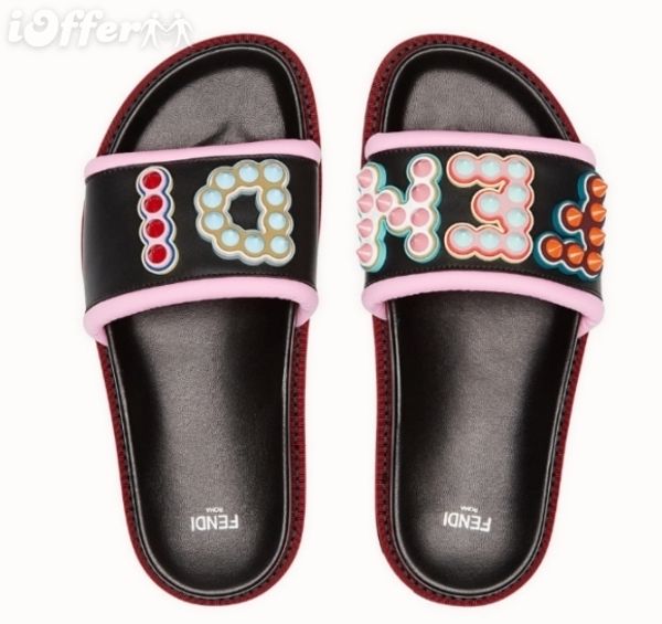 

WOMEN MULTICOLOUR STUDS BLACK SLIDE SANDAL MULE SHOES Men Women FASHION SHOWS Sandals Slippers Mules Wedges Slides