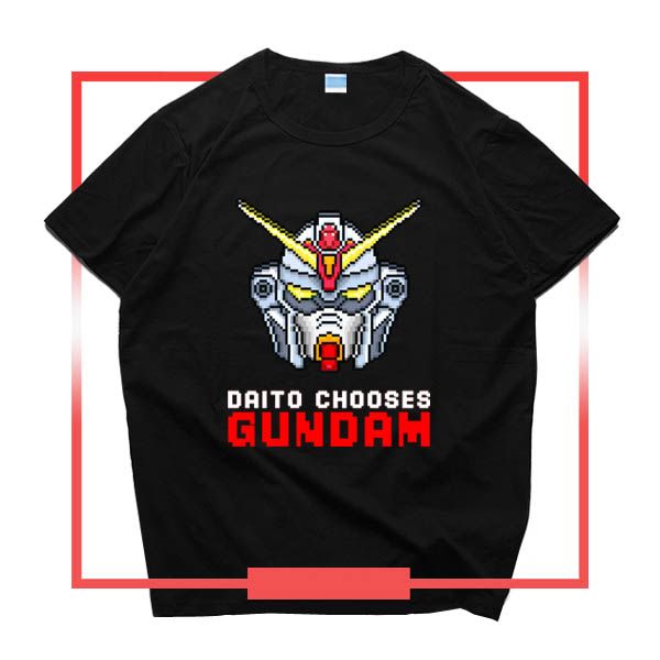 

gundam t shirt men women casual short t-shirts fashion print coon t-shirts short sleeve o neck tees, White;black