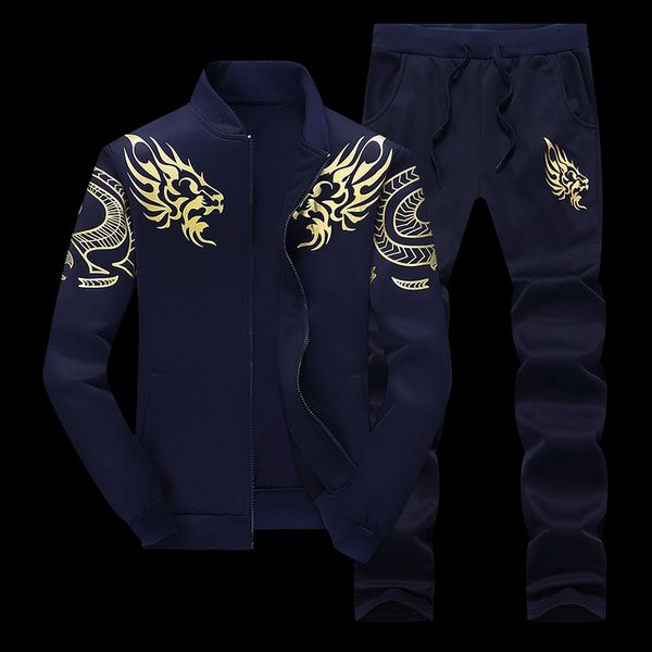 

2018 fashion outdoors winter spring tracksuits men sportswear jackets + pants mens tracksuit and sweatshirts male set jogger 4xl, Gray