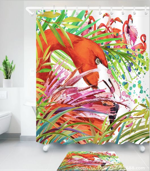 

handmade flamingo shower curtain 3d printed bathroom mildew home shower curtain waterproof polyester shower curtain floor mats s